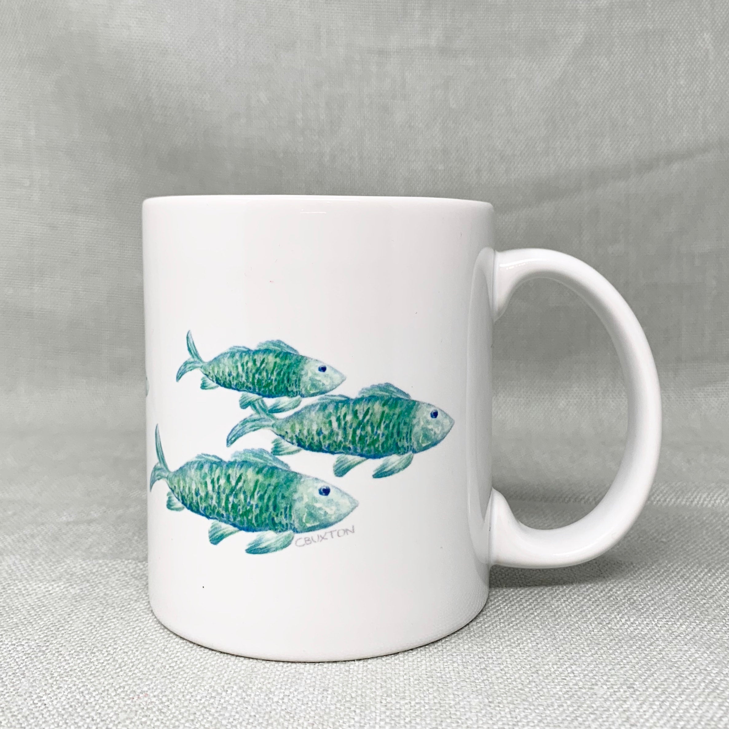 Fish Stack Mug Fishing Mug Fish School Ceramic Mug - 16 Oz Stoneware Coffee Cup With ...